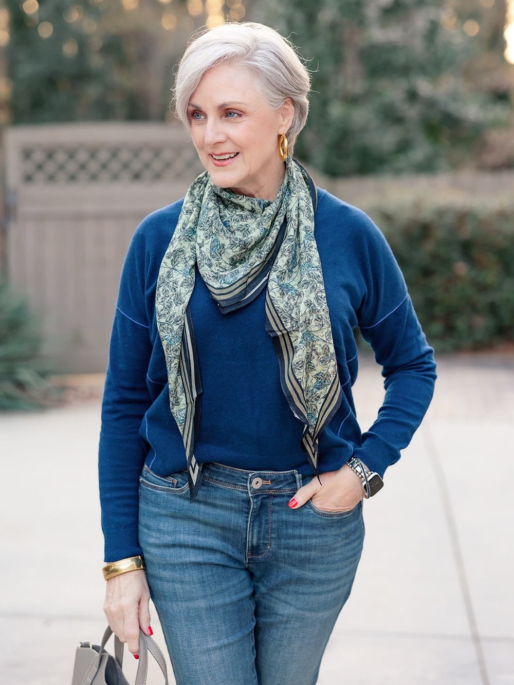 J.Jill Blue V-Neck Sweater – Size S (fits like M)